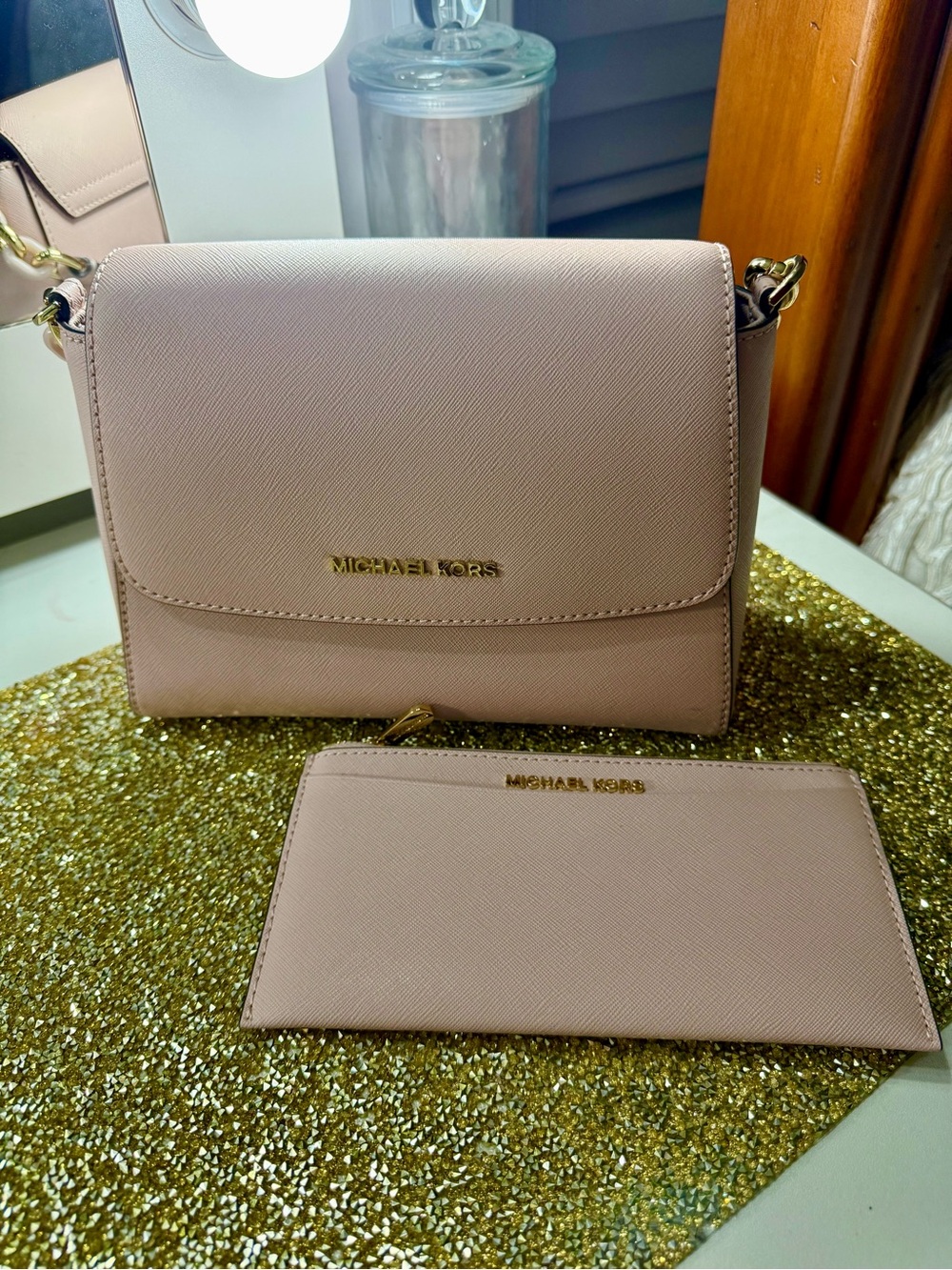 Michael Kors Pink Sofia Crossbody bag with wallet